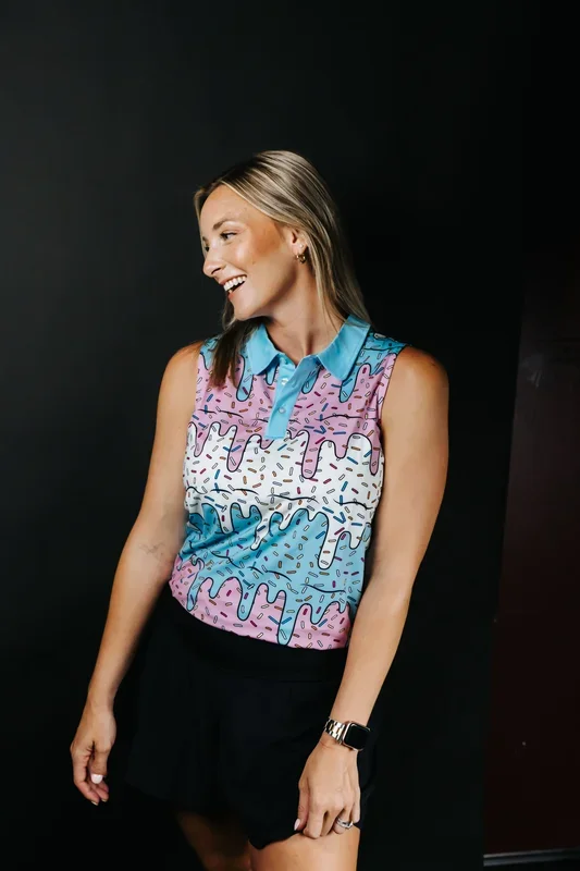 Womens Ice Cream Drip Polo