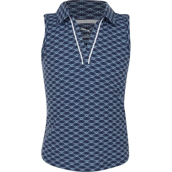 Youth Girls Scallop Sleeveless Polo